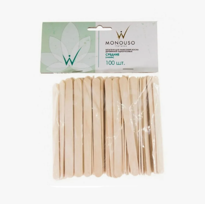 Шпатели деревянные ItalWax Средние узкие 10*114 мм 100 шт