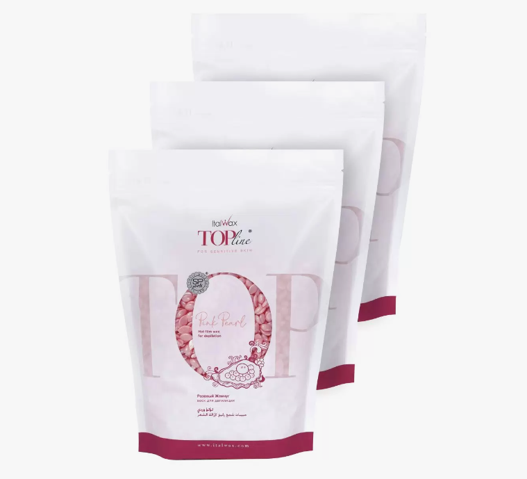 Воск для депиляции пленочный ItalWax Top Line Pink Pearl Розовый жемчуг в гранулах 750 г
